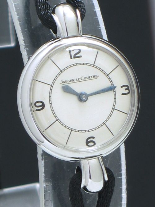 fig 1. RARE PLATINUM ART DECO LADIES COCKTAIL WATCH BY JAEGER-LECOULTRE C1948