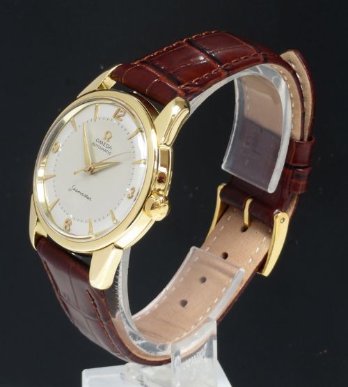 fig 2. INCREDIBLE SOLID 18CT GOLD OMEGA SEAMASTER AUTOMATIC CALIBRE 501 MENS VINTAGE WATCH C1958
