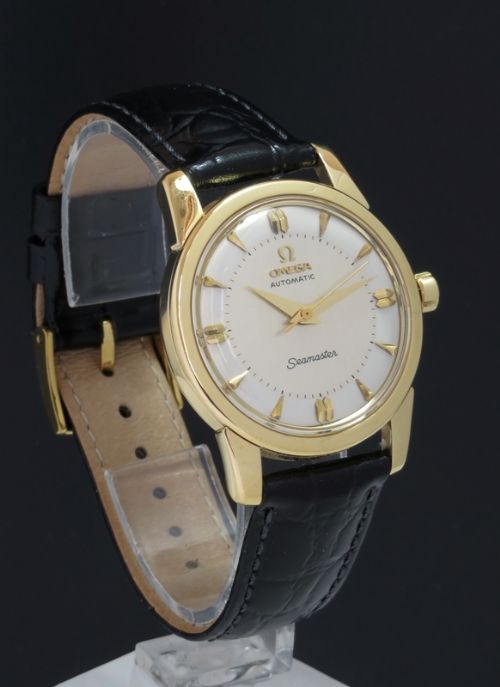 fig 2. SUPERB SOLID 18CT GOLD OMEGA SEAMASTER AUTOMATIC CALIBRE 501 MENS VINTAGE WATCH C1956