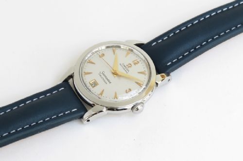fig 1. RARE OMEGA SEAMASTER AUTOMATIC CALENDAR BUMPER MENS VINTAGE WATCH C1952