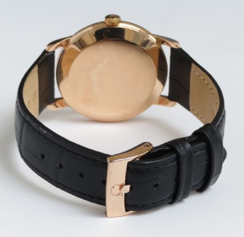 fig 1. SUPERB SOLID 18CT ROSE GOLD OMEGA TRESOR CAL 267 MENS VINTAGE WATCH C1958