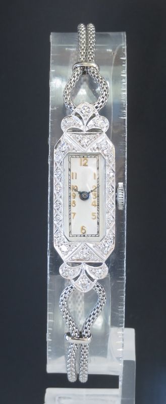 Delightful Platinum and Diamond Art Deco Ladies Cocktail Watch C1930