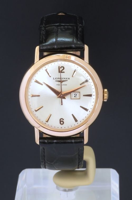 Wonderful Original Longines Solid 18ct Rose Gold Cal 23zsd Mens Vintage Watch C1956