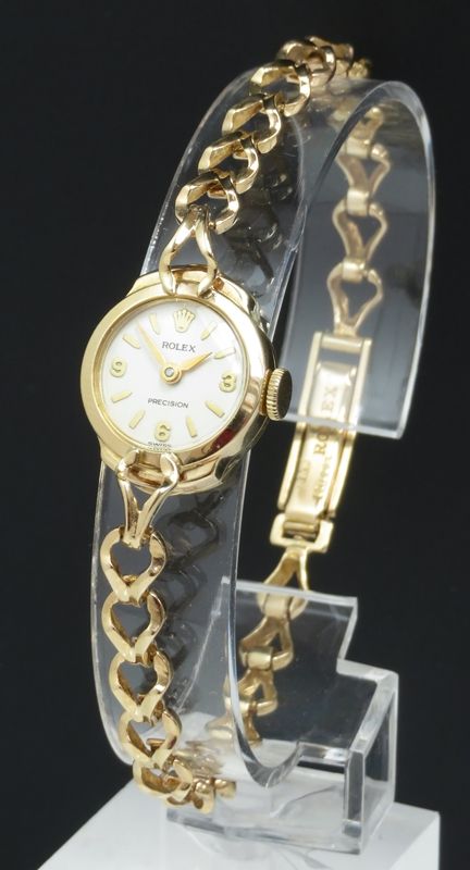 Beautiful Solid 9ct Gold Rolex Precision Ladies Cocktail Watch with Box and Paperwork C1958