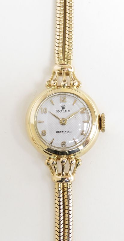 fig 6. STUNNING SOLID 18CT GOLD ROLEX PRECISION LADIES COCKTAIL WATCH C1954