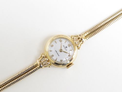 fig 7. STUNNING SOLID 18CT GOLD ROLEX PRECISION LADIES COCKTAIL WATCH C1954
