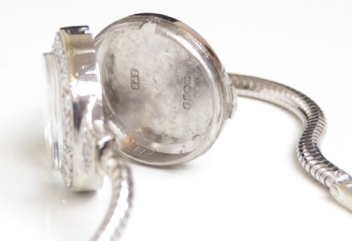 fig 7. WONDERFUL GIRARD PERREGAUX 18CT 18K WHITE GOLD AND DIAMOND LADIES COCKTAIL WATCH C1950