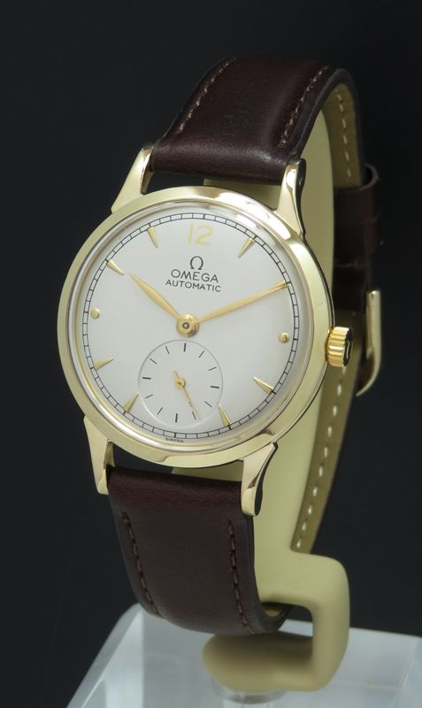 fig 1. SUPERB SOLID 9CT GOLD OMEGA AUTOMATIC BUMPER MENS VINTAGE WATCH C1948