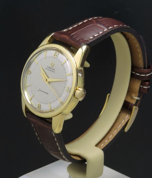 fig 1. SUPERB SOLID 18CT GOLD OMEGA SEAMASTER AUTOMATIC CAL 501 MENS VINTAGE WATCH C1957-58