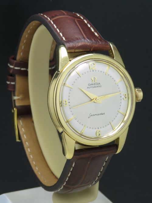 fig 2. SUPERB SOLID 18CT GOLD OMEGA SEAMASTER AUTOMATIC CAL 501 MENS VINTAGE WATCH C1957-58