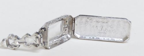 fig 8. BEAUTIFUL PLATINUM AND DIAMOND VERTEX ART DECO LADIES COCKTAIL WATCH C1940