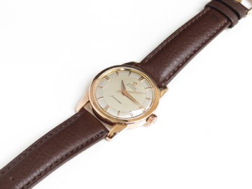 fig 3. SUPERB SOLID 18CT ROSE GOLD OMEGA SEAMASTER AUTOMATIC CALIBRE 501 MENS VINTAGE WATCH C1958