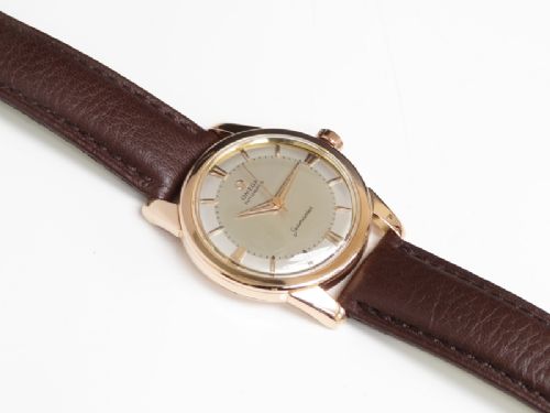 fig 4. SUPERB SOLID 18CT ROSE GOLD OMEGA SEAMASTER AUTOMATIC CALIBRE 501 MENS VINTAGE WATCH C1958