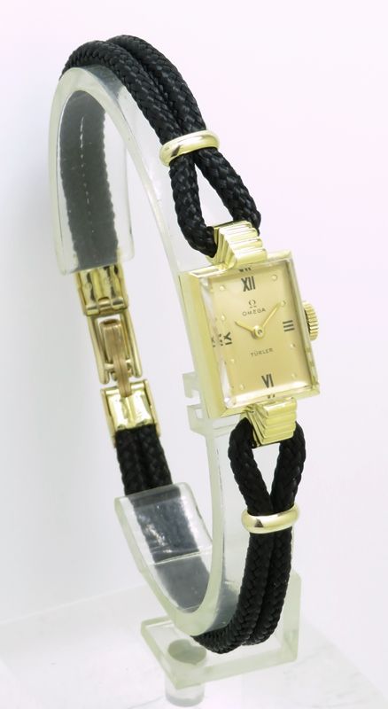 fig 3. LOVELY SOLID 18CT GOLD OMEGA LADIES COCKTAIL WATCH C 1954 RETAILED BY TURLER OF GENEVE