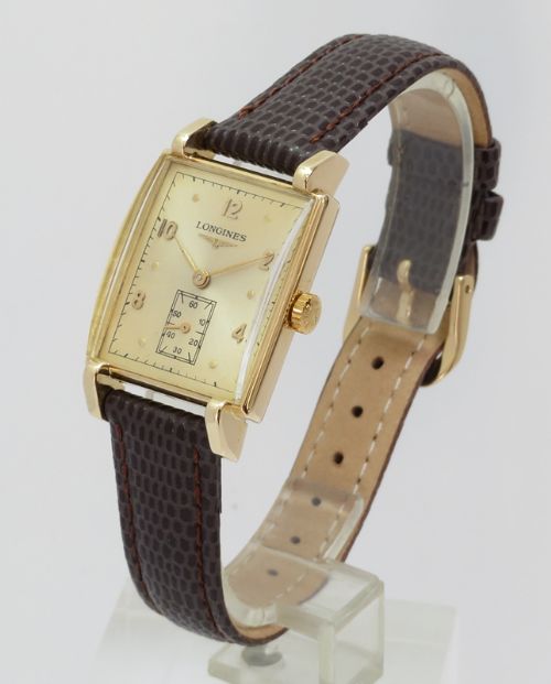 Wonderful Mint Condition Solid 14ct Solid Gold Longines Art Deco Vintage Watch C1948