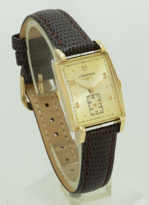 fig 2. WONDERFUL MINT CONDITION SOLID 14CT SOLID GOLD LONGINES ART DECO VINTAGE WATCH C1948