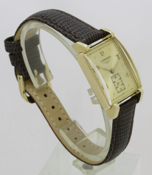 fig 3. WONDERFUL MINT CONDITION SOLID 14CT SOLID GOLD LONGINES ART DECO VINTAGE WATCH C1948