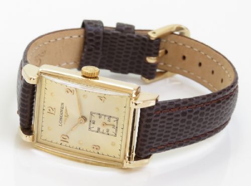 fig 4. WONDERFUL MINT CONDITION SOLID 14CT SOLID GOLD LONGINES ART DECO VINTAGE WATCH C1948