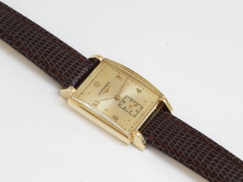 fig 6. WONDERFUL MINT CONDITION SOLID 14CT SOLID GOLD LONGINES ART DECO VINTAGE WATCH C1948
