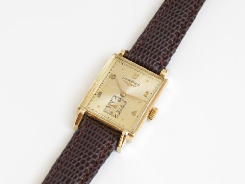 fig 7. WONDERFUL MINT CONDITION SOLID 14CT SOLID GOLD LONGINES ART DECO VINTAGE WATCH C1948