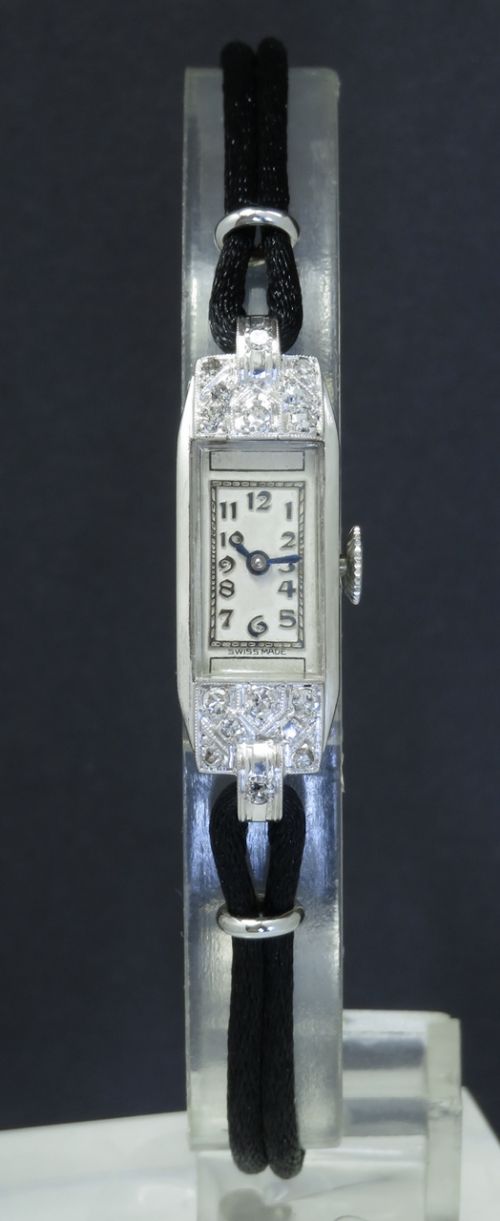 fig 1. LOVELY LONGINES PLATINUM AND DIAMOND LADIES COCKTAIL WATCH C1940