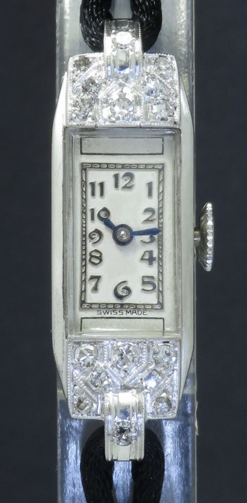 fig 3. LOVELY LONGINES PLATINUM AND DIAMOND LADIES COCKTAIL WATCH C1940