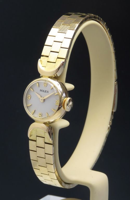 Beautiful Mint Condition Solid 18ct Gold Rolex Ladies Cocktail Watch with Boxes C1958