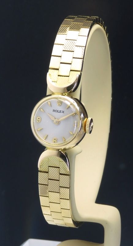 fig 1. BEAUTIFUL MINT CONDITION SOLID 18CT GOLD ROLEX LADIES COCKTAIL WATCH WITH BOXES C1958