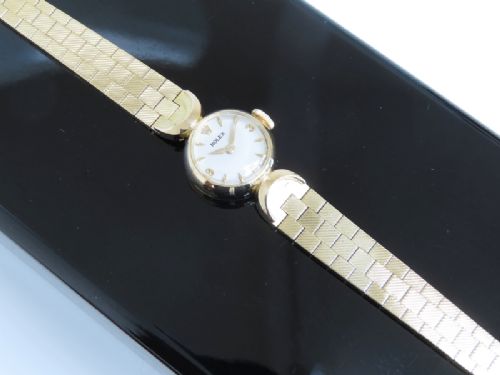 fig 7. BEAUTIFUL MINT CONDITION SOLID 18CT GOLD ROLEX LADIES COCKTAIL WATCH WITH BOXES C1958