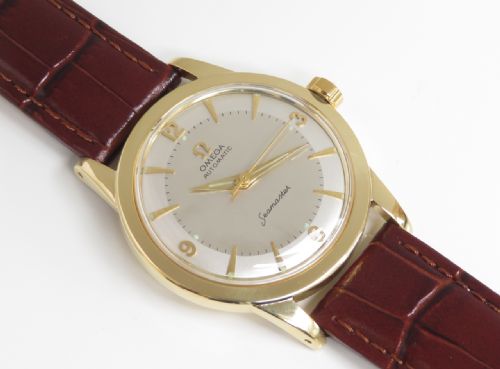 Stunning Solid 18ct Gold Omega Seamaster Mark 1 Bumper Automatic Mens Vintage Watch C1954