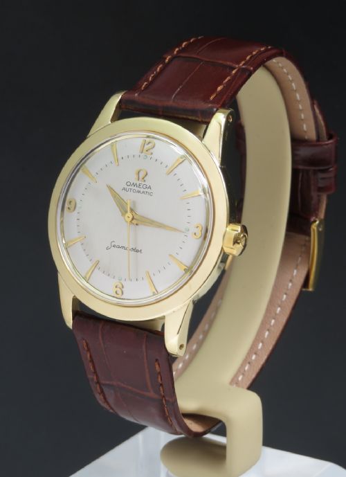 fig 1. STUNNING SOLID 18CT GOLD OMEGA SEAMASTER MARK 1 BUMPER AUTOMATIC MENS VINTAGE WATCH C1954