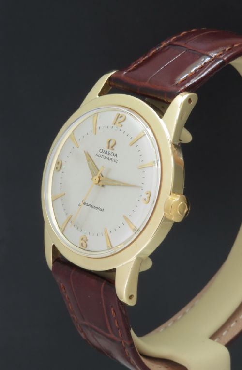 fig 2. STUNNING SOLID 18CT GOLD OMEGA SEAMASTER MARK 1 BUMPER AUTOMATIC MENS VINTAGE WATCH C1954