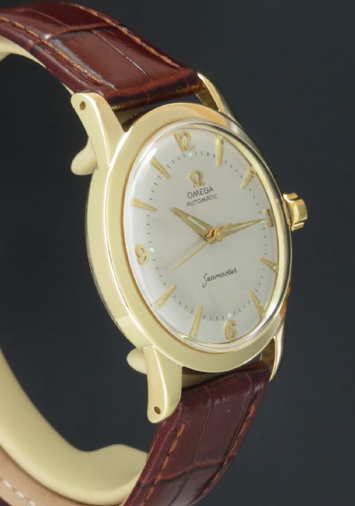 fig 6. STUNNING SOLID 18CT GOLD OMEGA SEAMASTER MARK 1 BUMPER AUTOMATIC MENS VINTAGE WATCH C1954