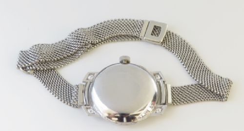 fig 5. STUNNING OMEGA PLATINUM AND DIAMOND LADIES ART DECO COCKTAIL WATCH C1950