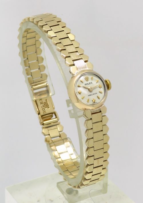 Beautiful Solid 9ct Gold Rolex Precision Ladies Cocktail Watch C1952