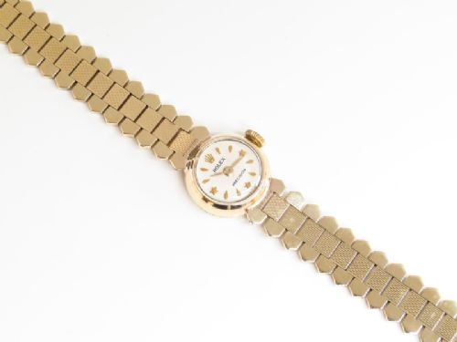 fig 1. BEAUTIFUL SOLID 9CT GOLD ROLEX PRECISION LADIES COCKTAIL WATCH C1952