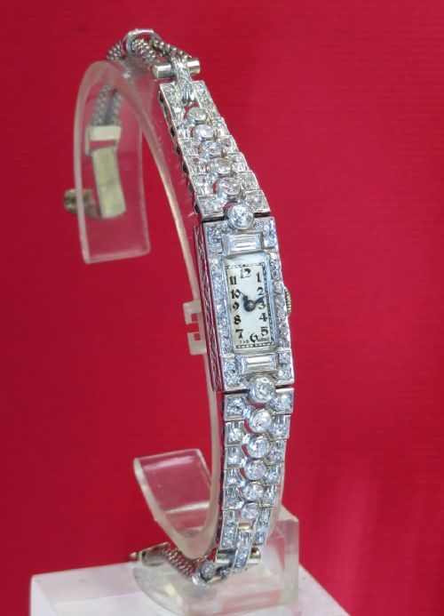 fig 2. STUNNING LONGINES PLATINUM AND DIAMOND LADIES ART DECO COCKTAIL VINTAGE WATCH C1930