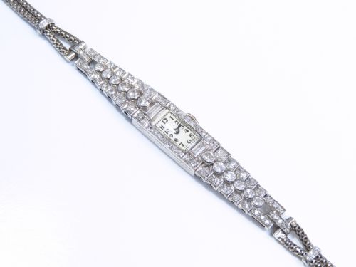 fig 4. STUNNING LONGINES PLATINUM AND DIAMOND LADIES ART DECO COCKTAIL VINTAGE WATCH C1930