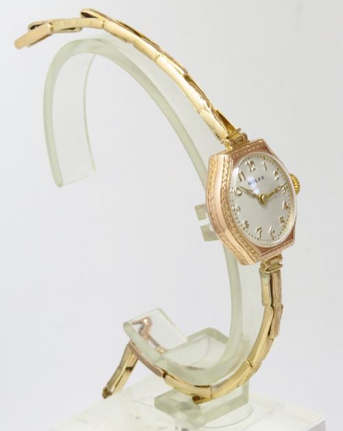 fig 1. GORGEOUS SOLID 9CT GOLD ROLEX LADIES VINTAGE COCKTAIL WATCH C1928