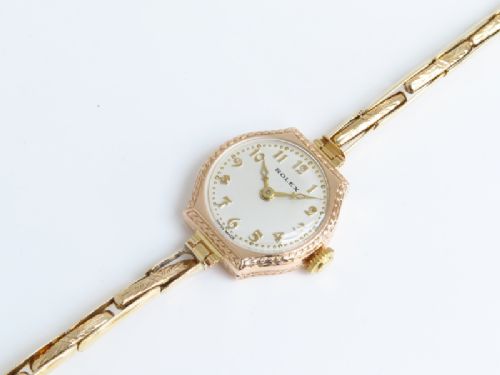 fig 3. GORGEOUS SOLID 9CT GOLD ROLEX LADIES VINTAGE COCKTAIL WATCH C1928