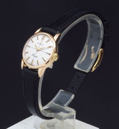 fig 1. WONDERFUL SOLID 9CT GOLD OMEGA GENEVE LADIES VINTAGE WATCH C1960