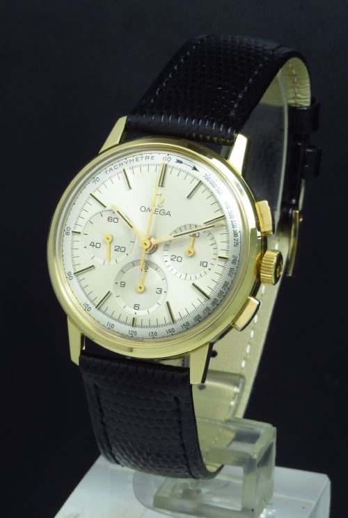 Incredibly Rare Mint Original Condition Solid 18ct Omega Calibre 321 Chronograph with Original Box C1964