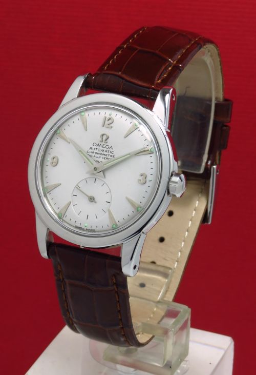 fig 1. WONDERFUL OMEGA SEAMASTER CHRONOMETRE AUTOMATIC BUMPER MENS VINTAGE WATCH C1949