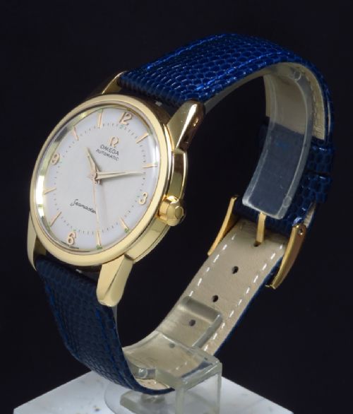 fig 2. SUPERB SOLID 18CT GOLD OMEGA SEAMASTER AUTOMATIC CAL 501 MENS VINTAGE WATCH C1957