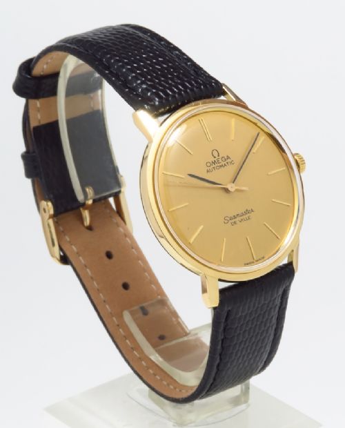 fig 3. SOLID 18CT 18K GOLD OMEGA SEAMASTER DE VILLE AUTOMATIC MENS VINTAGE WATCH C1969