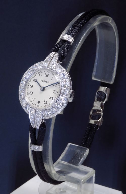 fig 2. EXQUISITE PLATINUM AND DIAMOND LADIES VINTAGE ART DECO COCKTAIL BY VERTEX C1930