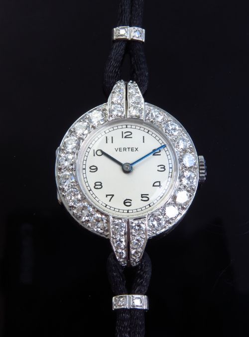 fig 7. EXQUISITE PLATINUM AND DIAMOND LADIES VINTAGE ART DECO COCKTAIL BY VERTEX C1930