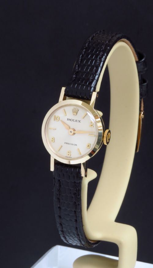 Lovely Solid 9ct Gold Rolex Precision Ladies Cocktail Watch with Box C1965