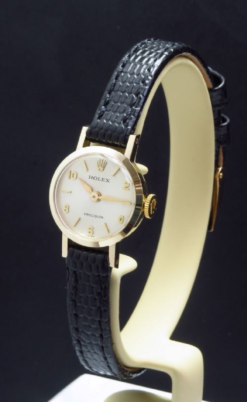 fig 2. LOVELY SOLID 9CT GOLD ROLEX PRECISION LADIES COCKTAIL WATCH WITH BOX C1965