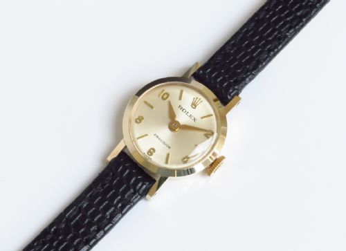 fig 3. LOVELY SOLID 9CT GOLD ROLEX PRECISION LADIES COCKTAIL WATCH WITH BOX C1965